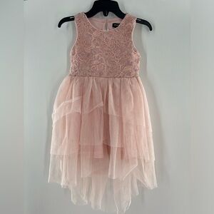 ZUNIE LACE BODICE HIGH LOW PINK DRESS SIZE 2